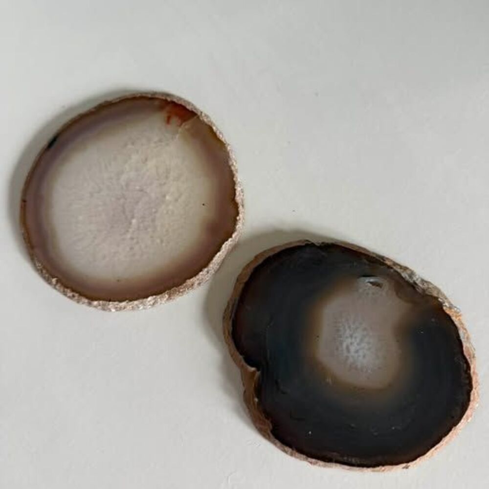 Vintage Brazilian Agate Coasters - Set of 2